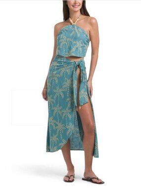 CLOSET CLOSING SALE - True Destinations Halter Cami Top & Sarong Set - NWT